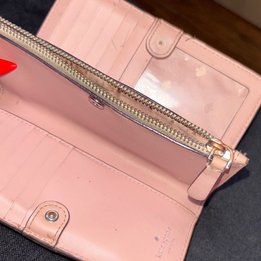 kate spade Pale Pink Leather Continental Wallet